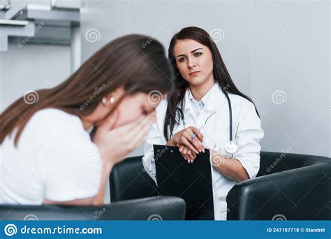 Girl Have Mental Breakdown And Crying Young Woman Have A Visit With