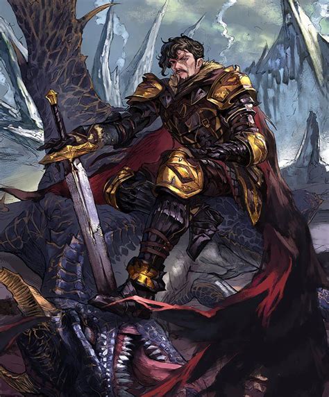 Card Heroic Dragonslayer Fantasy Concept Art Dragon Slayer Fantasy
