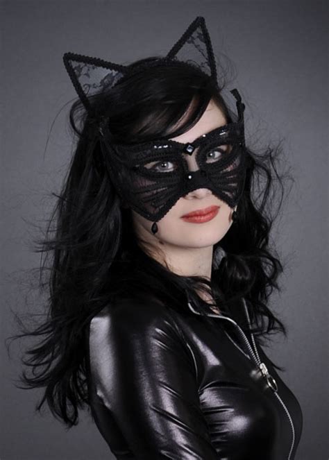 Ladies Black Lace Catwoman Mask Ladies Black Lace Catwoman Mask