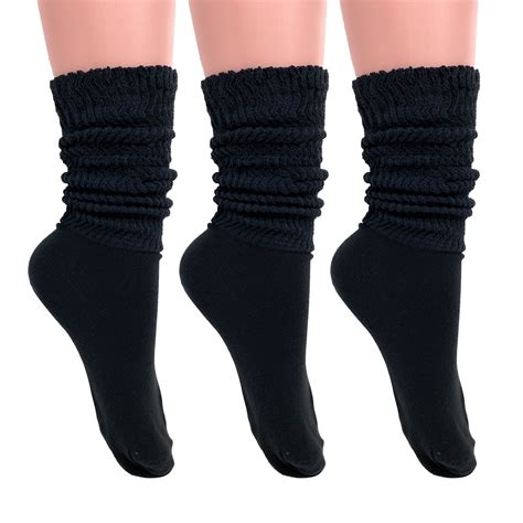 Lightweight Slouch Socks For Women Extra Thin Black Cotton Socks 3