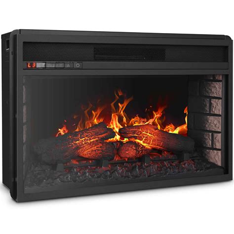 Belleze 26 Electric Fireplace Insert Heater With Log Hearth Flame And
