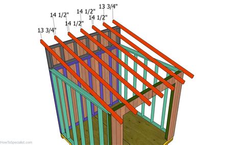 An Image Of A Shed With Measurements For The Roof