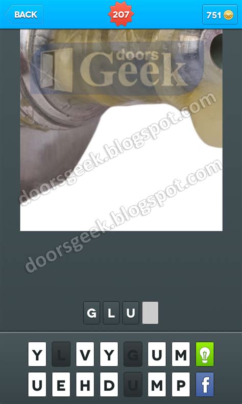 Zoomed In Photo Word Game Level 207 ~ Doors Geek