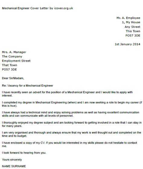 Get inspired, and build your own cv in the cv example above, applicant paul is university graduate, looking for a hr role to start his for more information on making a good cv as a (graduate) student also check out our blog post on how. Mechanical Engineer Cover Letter Example - icover.org.uk