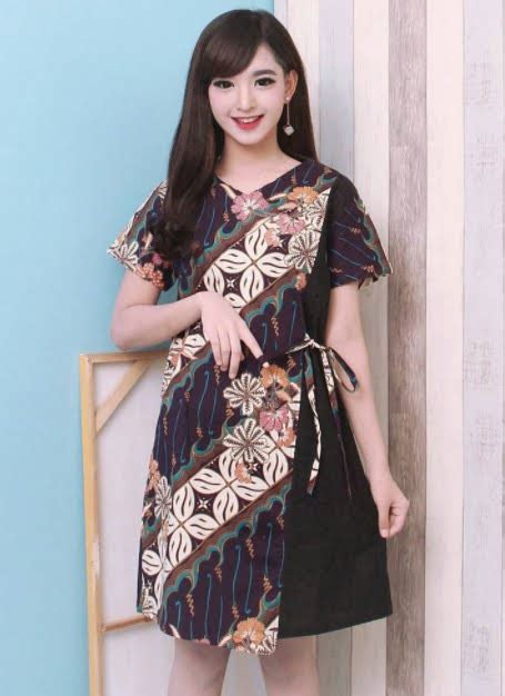 √46 Model Dress Batik Kombinasi Polos Modern Terbaru 2023 Model Baju Batik Unik Terkini