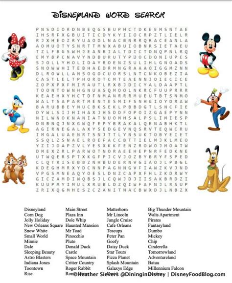 Heres A Free Printable Disneyland Word Search For Some At