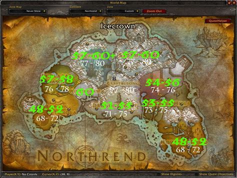 Northrend Level Range Map 40 To 60 By Withinamnesia On Deviantart