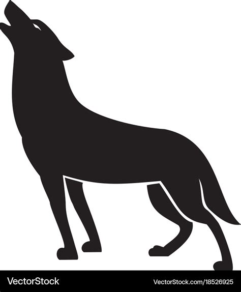 Howling Wolf Silhouette Royalty Free Vector Image