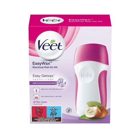 Veet Easywax Electrical Roll On Kit Easy Gelwax Technology Shea Butter