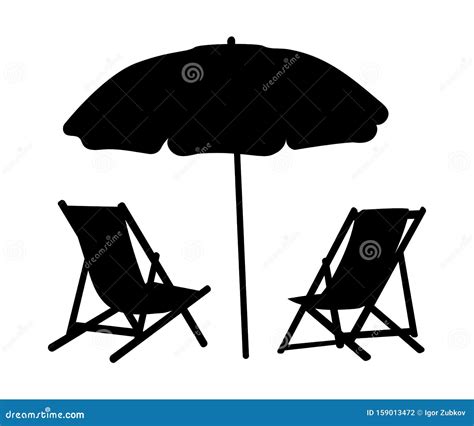 Two Lounge Chairs Under An Umbrella On The Beach Black My Xxx Hot Girl