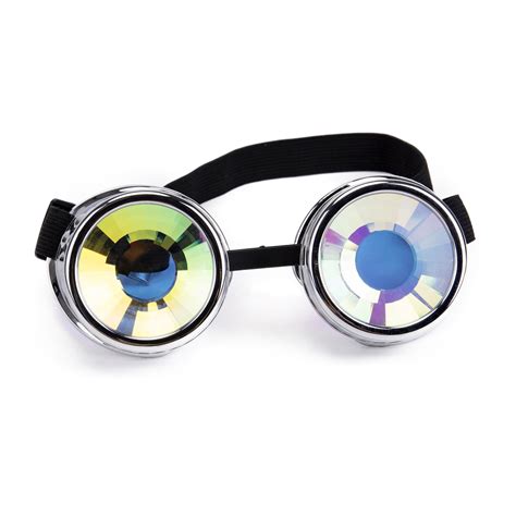 Cfgoggle Barbed Wire Led Light Steampunk Goggles Rainbow Kaleidoscope Sunglasses Special Lens