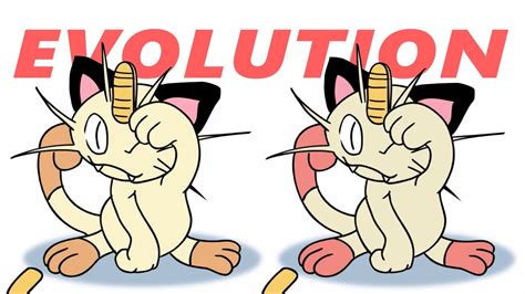 Meowth Evolution Normal And Shiny Pokemon Transformation Animation