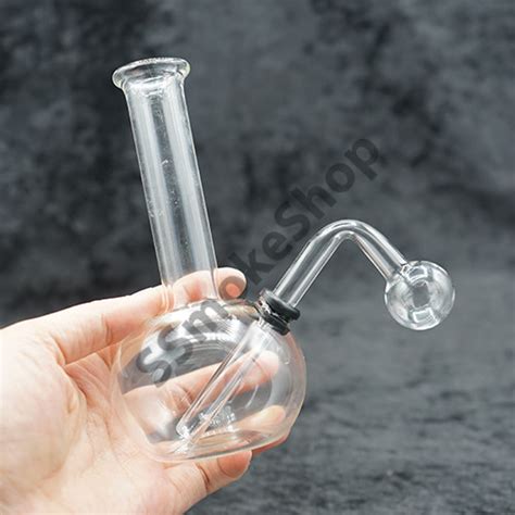 Clear Classic Glass Oil Burner Bubbler Pipe • Ssmokeshop