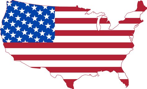 United States Of America Map And Flag Clipart Full Size Clipart