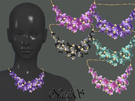 The Sims Resource Massive Flower Necklace By Natalis • Sims 4 Downloads