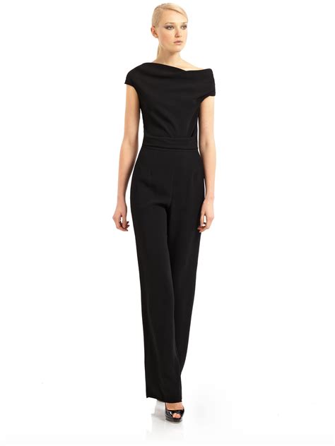 Lyst Max Mara Cowl Neck One Piece Pant Suit In Black