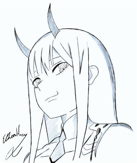 Zero Two Anime Drawing