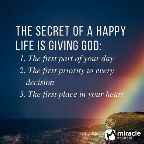 The Secret Of A Happy Life God Christian Quote
