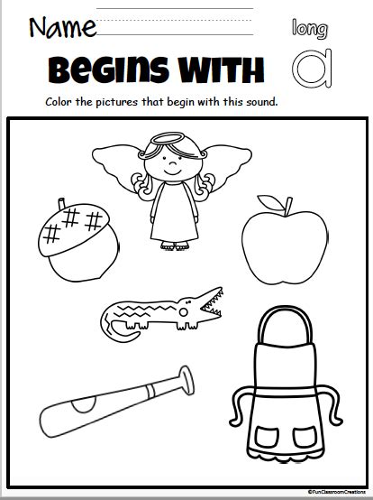 Beginning Sounds Worksheets Color By My Sound 636