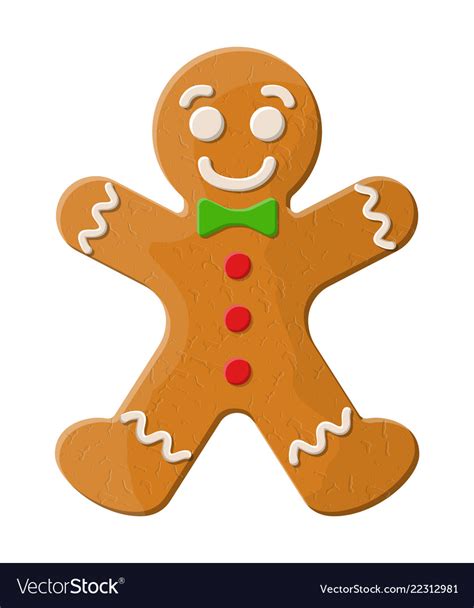 Holiday Gingerbread Man Cookie Royalty Free Vector Image