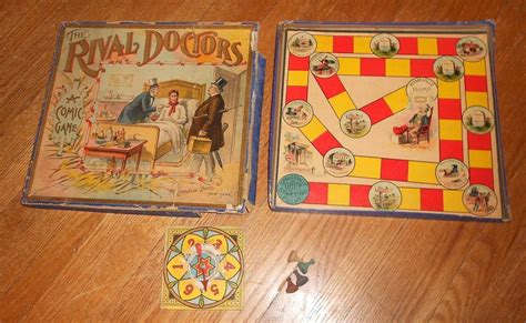1893 Antique Board Game Rival Doctors Mcloughlin Brothers Vintage