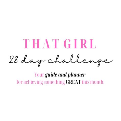 That Girl 28 Day Challenge Etsy