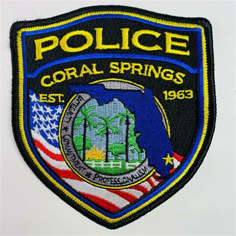 Coral Springs Police Broward County Florida Fl Patch A6 A Ebay In