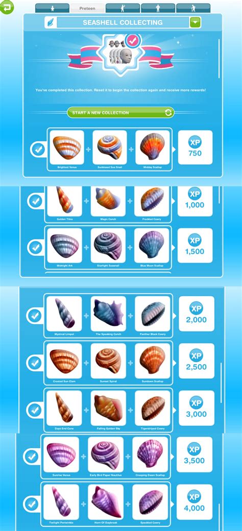 The Sims Freeplay Hobbies Seashell Collecting The Girl Who Games