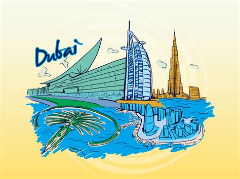 Dubai Travel Graphic Vector Art & Graphics | freevector.com