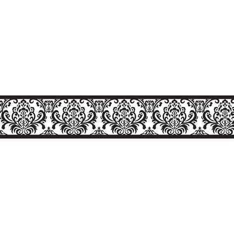 46 Black Damask Wallpaper Border