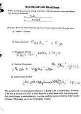Worksheets are neutralization reactions work, acid base salt water CHEMISTRY Chemistry - Grandville High School - Course Hero
