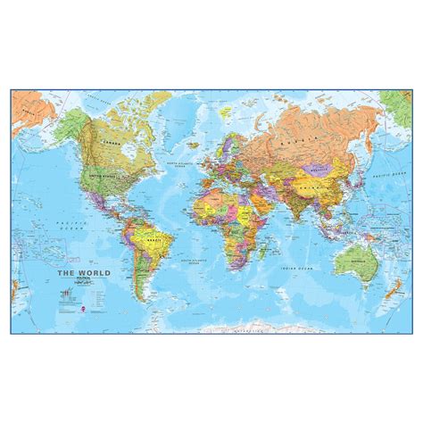 WCIC Maps International Giant World Wall Map Mega Map Of The World Poster X