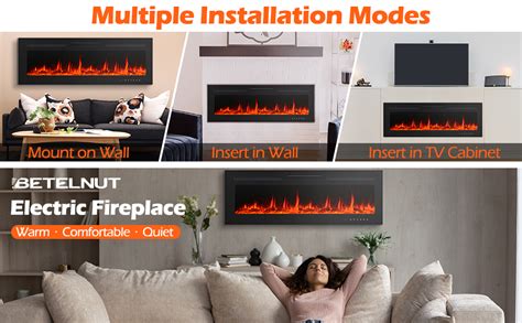 Betelnut 50 Electric Fireplace Wall Mounted And Recessed