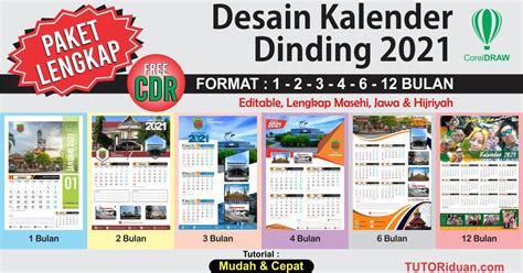 Aneka Model Desain Kalender Dinding 2021 Free Cdr
