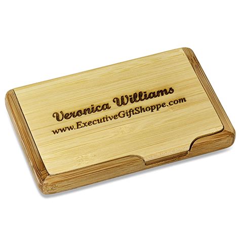 Pocket waterproof business id credit card wallet holder aluminum metal rfid case. Personalized Bamboo Pocket/Desktop Business Card Holder ...