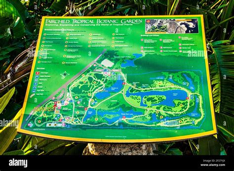 Site Map Of Fairchild Tropical Botanic Garden In Miami Florida Stock