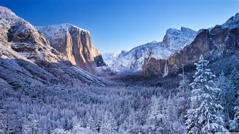 Yosemite In Winter 4k Wallpaper