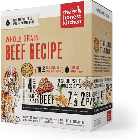 The Honest Kitchen Whole Grain Beef Recipe Dehydrated Dog Food 4 Lb