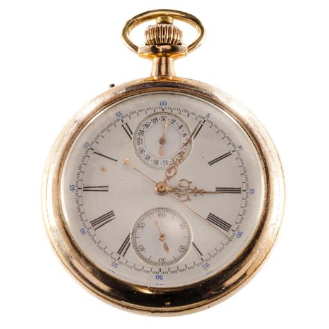 patek philippe yellow gold minute repeater split second chronograph pocket watch for sale at 1stdibs