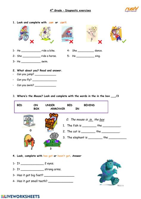 4th Grade New English Adventure 1 Worksheet
