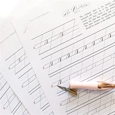 Copperplate Calligraphy Basic Strokes Practice Sheets Etsy
