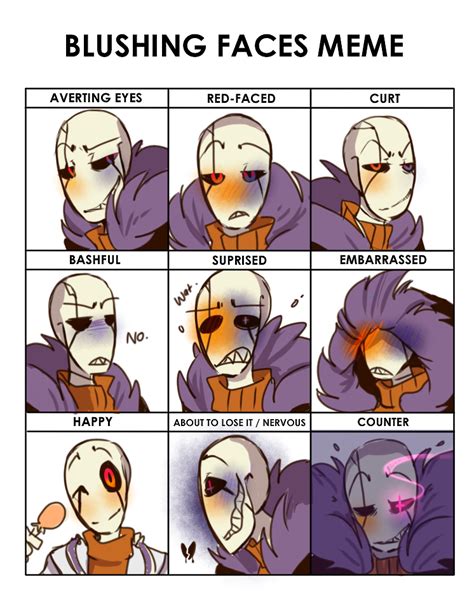 Blushing Faces Meme Sf By Bunnymuse Comic Undertale Gang Wattpad