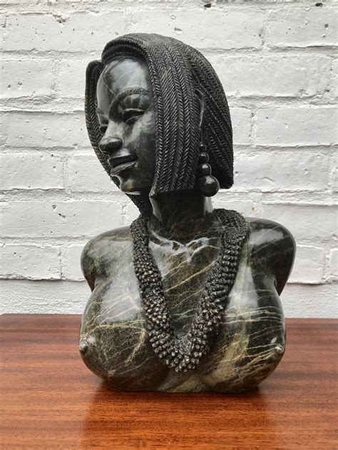 Shona Sculpture Of African Lady Bust 707 Design By Davies