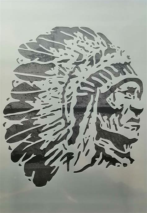 Didacut Native American Indian Chief Stencil Reusable 190 Etsy