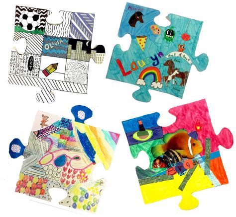 All About Me Collaborative Puzzle Pieces Art Is Basic An Elementary