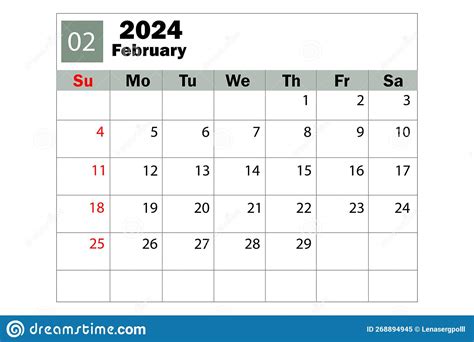 February 2024 Calendar Diary Calendar Daily Planner Vector