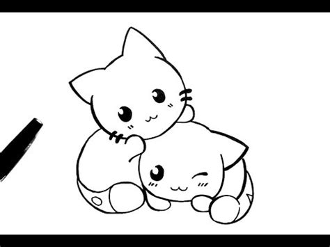 Dessin chat simple élégant stock tuto ment dessiner un chat de face episode 3. dessin de chat facile kawaii - Les dessins et coloriage