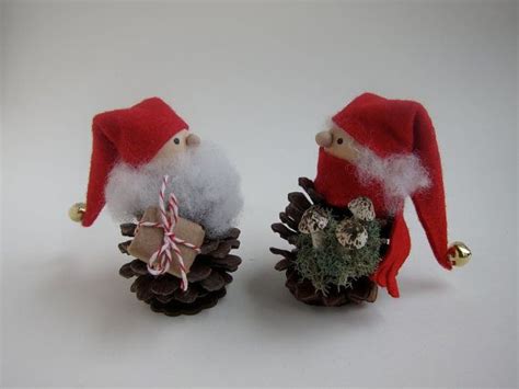 Pinecone Mr And Mrs Santa Claus Woodland Holiday Decor Forest