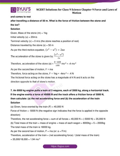 Ncert Solutions Class 9 Science Chapter 9 Force And Laws Of Motion