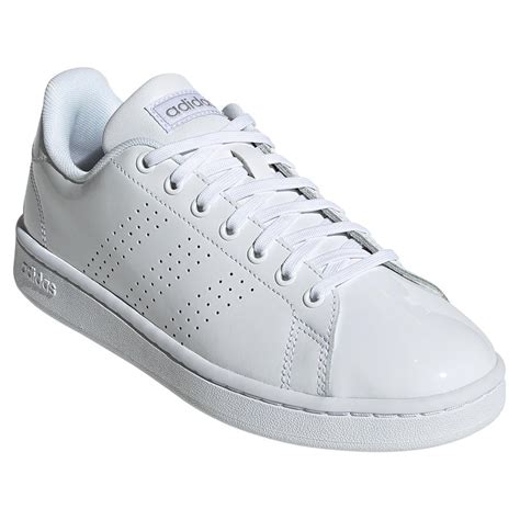Adidas Women S Advantage Tennis Shoes White And Matte Silver Tennis